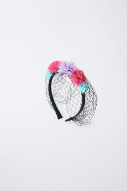 FLOWER AND MESH FANCY DRESS HEADBAND