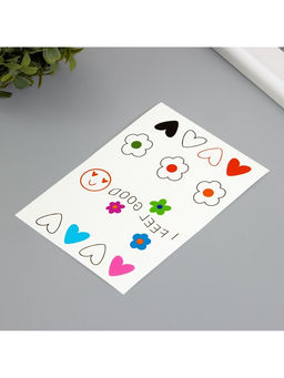 Цена за 2 шт. Переводные тату на тело цветные Я чувствую себя хорошо, 10.5?15.2 см