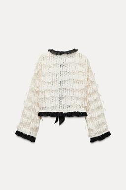 CONTRAST JACKET WITH FRINGING - Zara фото 6