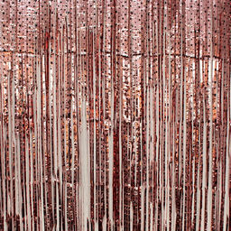 Дождик - занавес новогодний 1м *2м, с рисунком "звезды", шампань (6264-1)