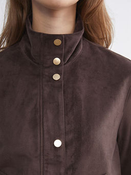 Dik Yaka S?et G?r?n?ml? Kad?n Ceket