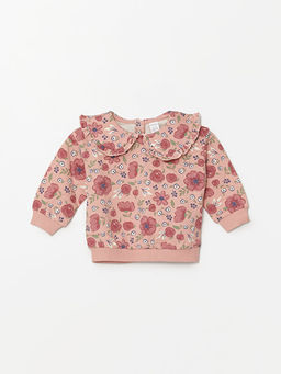 Bebe Yaka Uzun Kollu Bask?l? K?z Bebek Sweatshirt ve Tayt 2li Tak?m - Waikiki фото 2