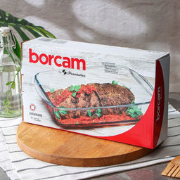 Форма для выпечки и запекания Paşabahçe Borcam, 2.7 л, 33.6×19×7 см, прямоугольная, жаропрочное стекло, прозрачная