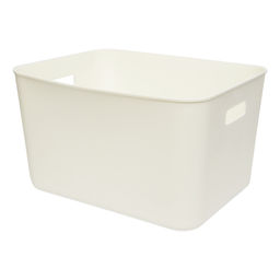 Корзина пластиковая для хранения Юки, Д345 Ш275 В200, белый