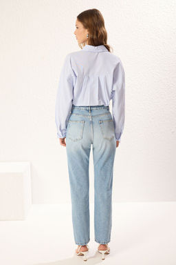 Mavi*001 Yuksek Bel Duz Kesim Straight Jeans TWOSS23JE00089