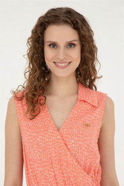 Женское неоново-розовое тканое платье - U.s. polo assn фото 2