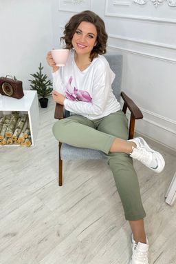 Свитшот Rumoda 2061/1 белый/лаванда  фото 4