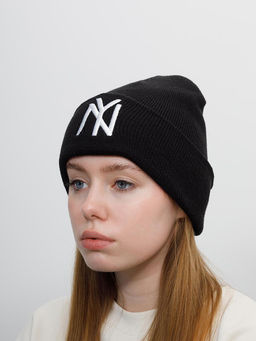 Шапка AMERICAN NEEDLE арт. 21019A-NBY New York Black Yankees Cuffed Knit NL (черный)  фото 3