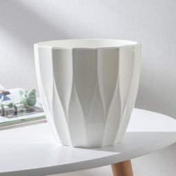 Кашпо для цветов со вставкой «Флюте», 1.9 л, белое