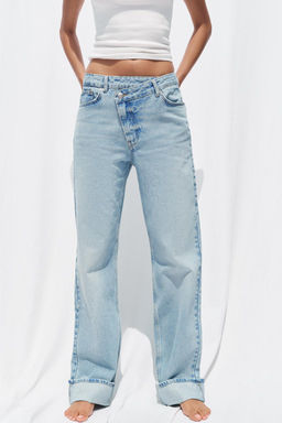 Z1975 STRAIGHT FULL LENGTH HIGH-WAIST WRAP WAIST JEANS - Zara фото 2