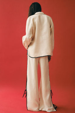 PANTAL?N VIVOS 100% LINO ZW COLLECTION / Beige - Zara фото 3