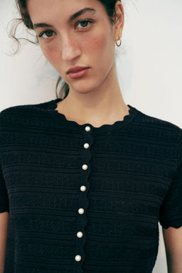 CHAQUETA PUNTO BOT?N PERLA / Marino - Zara фото 2