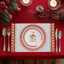 Салфетки сервировочные Доляна «Парк аттракционов», 4 шт., новогодние, 45×30 см