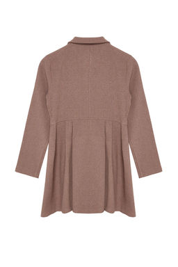 Kahverengi Pileli Dugmeli Mini Dokuma Elbise TWOAW24EL00338 - Trendyolmilla фото 13