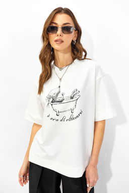 Джемпер 4341 (молоко+черный)