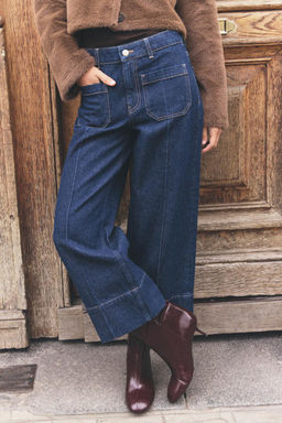 Z1975 WIDE-LEG HIGH-WAIST CROPPED JEANS - Zara фото 2