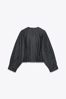 ZW COLLECTION PUFF DENIM BOMBER JACKET
