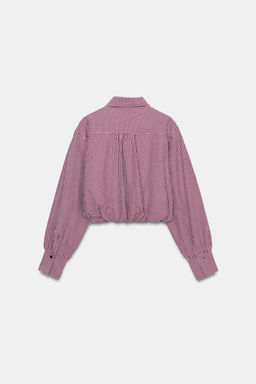 CAMISA GLOBO CUADRO VICHY / Granate - Zara фото 7