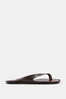 SANDALIA PIEL TACHAS / Tostado oscuro - Zara фото 3