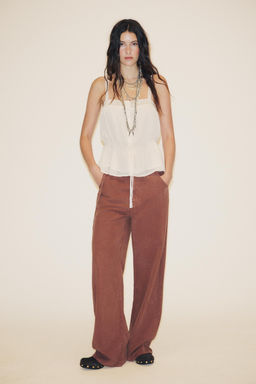 FLOWING TROUSERS WITH BELT