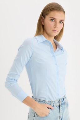 Regular Fit Basic Duz Bengalin Uzun Kollu Gomlek