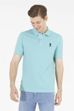 Мужская мятная футболка с воротником поло Basic - U.s. polo assn фото 8