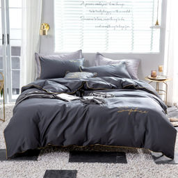 КПБ Mency однотонный с вышивкой MENO002 Семейный