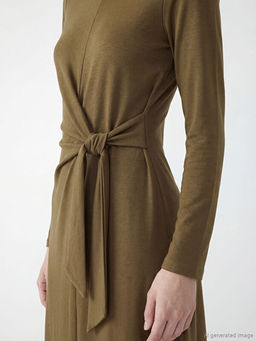 Bisiklet Yaka Ba?lama Detayl? Elbise