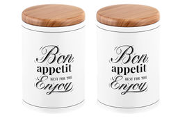 Набор 2 банок д/хранения 850 мл. 9,5*9,5*14 см, "Bon appetit" с метал.крышками