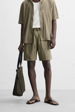 GEOMETRIC PRINT JACQUARD BERMUDA SHORTS - Zara фото 3