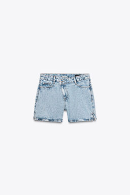 Z1975 HIGH-WAIST CROSSOVER WAIST DENIM SHORTS - Zara фото 14