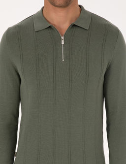 Duman Slim Fit Polo Yaka Fermuarl_ Triko Kazak - Pierre cardin фото 6