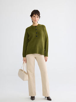 Bisiklet Yaka Kad?n Triko Kazak