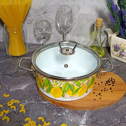 Кастрюля 3.0л цил. Лимон/Limon 1SB205S белосн.