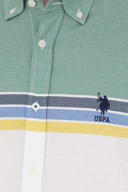 U. S. Polo Assn / Мужская зеленая рубашка с длинным рукавом - U.s. polo assn фото 7