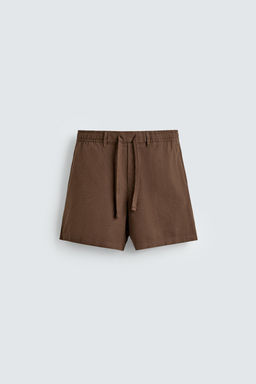 BERMUDA RELAXED FIT ALGOD?N - LINO / Beige claro - Zara фото 8
