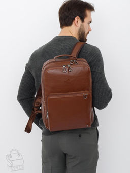 Рюкзак мужской кожаный 3921Z brown Zinimsk