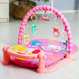 Развивающий музыкальный коврик «Малыш», пианино, 4 игрушки, зеркало, размер 110х83 см