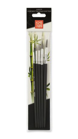 Набор кистей Аква-колор Изостудия пони IZO-PON-01-05 5 шт. короткая ручка круглые № 1, 2, 3, 4, 5