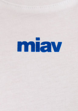 Miav Bask?l? Beyaz Tisort - Mavi фото 5