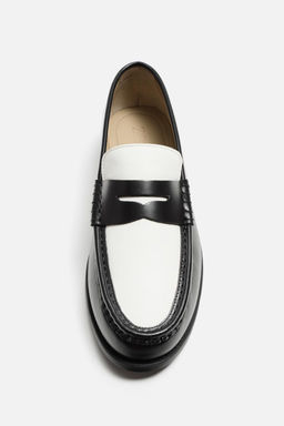 CONTRAST LEATHER PENNY LOAFERS - Zara фото 3