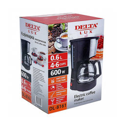 Кофеварка эл.DELTA LUX 600 Вт, 600мл арт. DL-8161