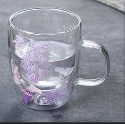 Кружка с двойными стенками с цветами (аспарагус) 350 мл арт.MFK21207 (МФК)