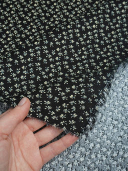 Теплый хлопок Воздушные лютики цв.черный, ш.1.45м, хлопок-100%, 150гр/м.кв - Купава фото 4