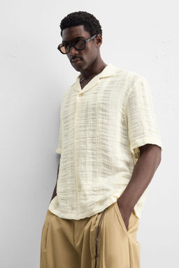 COTTON-LINEN JACQUARD SHIRT - Zara фото 5