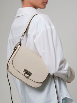 Сумка кожаная Azaro 30741 светлый крем