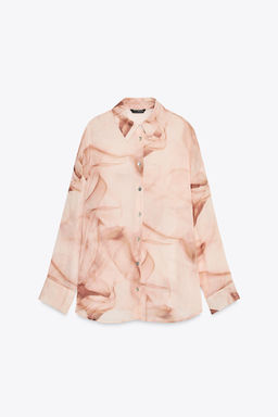 TIE-DYE PRINT COTTON GAUZE BLOUSE - Zara фото 16