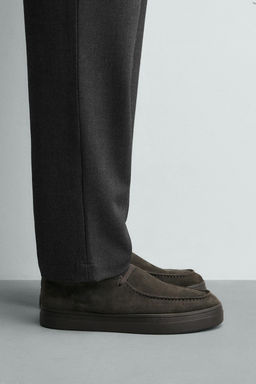 LEATHER MOC TOE SHOES - Zara фото 8