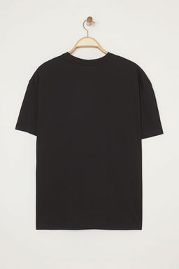 TRENDYOL MAN Siyah Oversize/Genis Kesim Yaz? Nak?sl? %100 Pamuk T-Shirt TMNSS25TS00203 - Trendyolmilla фото 8
