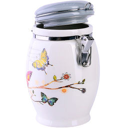 60124 Банка для сыпучих 900 мл Бабочки в саду дол/жел LR (х24) - Mayer&boch фото 2